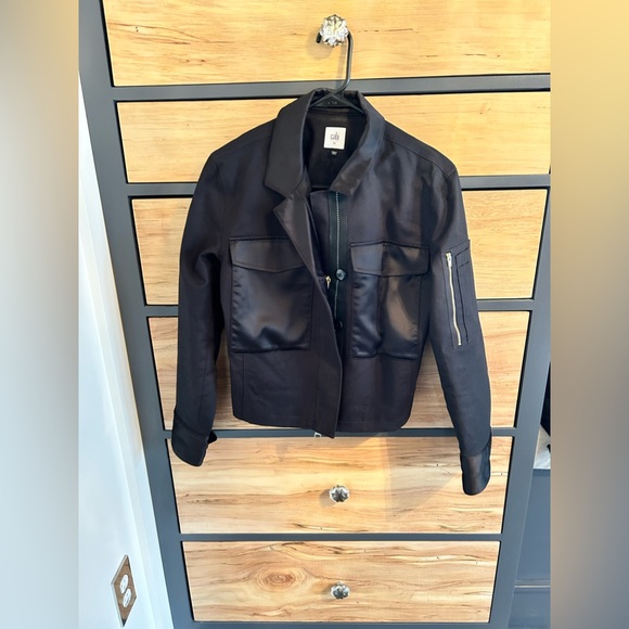 Black with satin accents Cabi Jacket.  Size XS - Picture 5 of 8